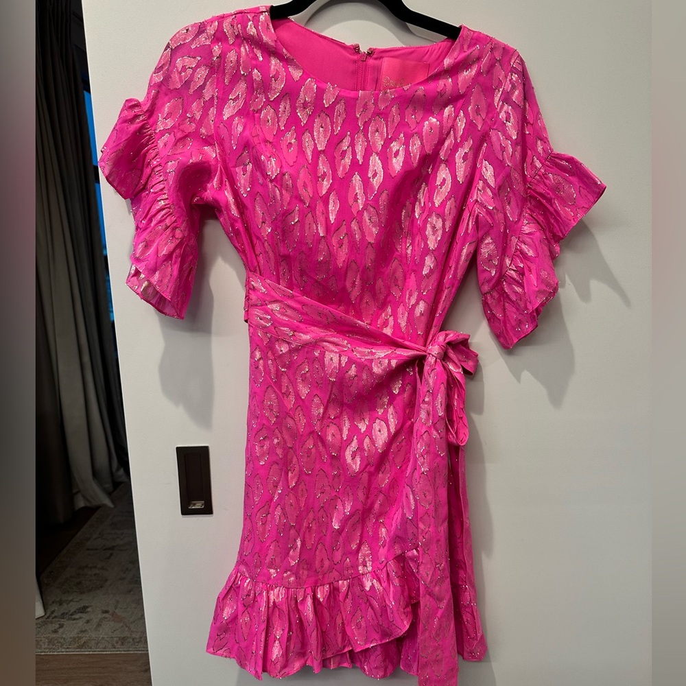 Lilly Pulitzer Pink Metallic Leopard Dress